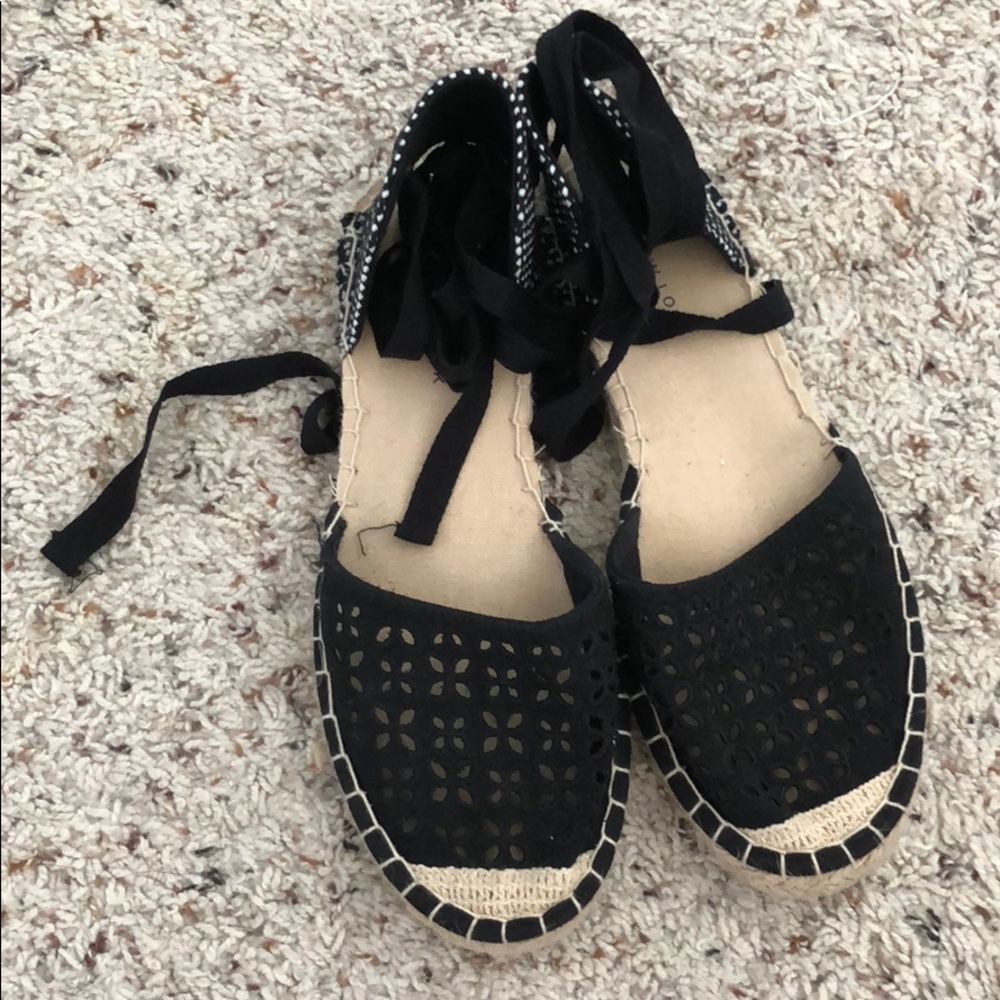 New Look Laser Cut Ankle Tie Espadrille